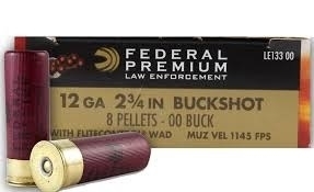 12 gauge Federal 2 3/4" 00 Buckshot (8 Pellet) 50 rounds