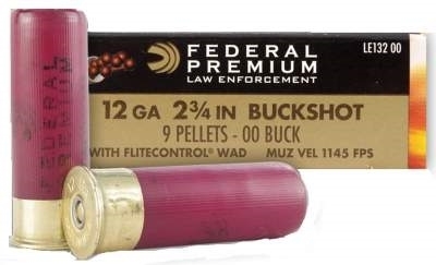 12 gauge Federal  2 3/4" 00 Buckshot (9 pellet) 50 rounds