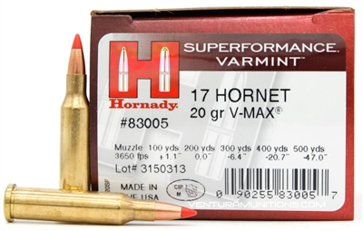 17 Hornet Hornady V-Max 20gr - 25 rounds