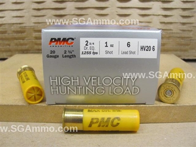 20 gauge PMC 2 3/4" shotgun #6 Lead 1oz #50 rounds