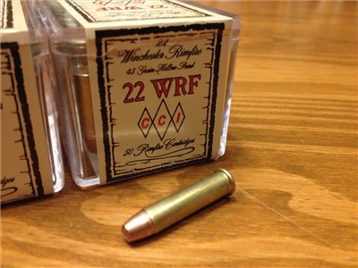 22 WRF 45gr HP vintage rifle ammo - 100 rounds