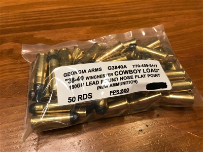 38-40 Winchester (38 WCF) Georgia Arms 180gr RNFP Cowboy - 50 rounds